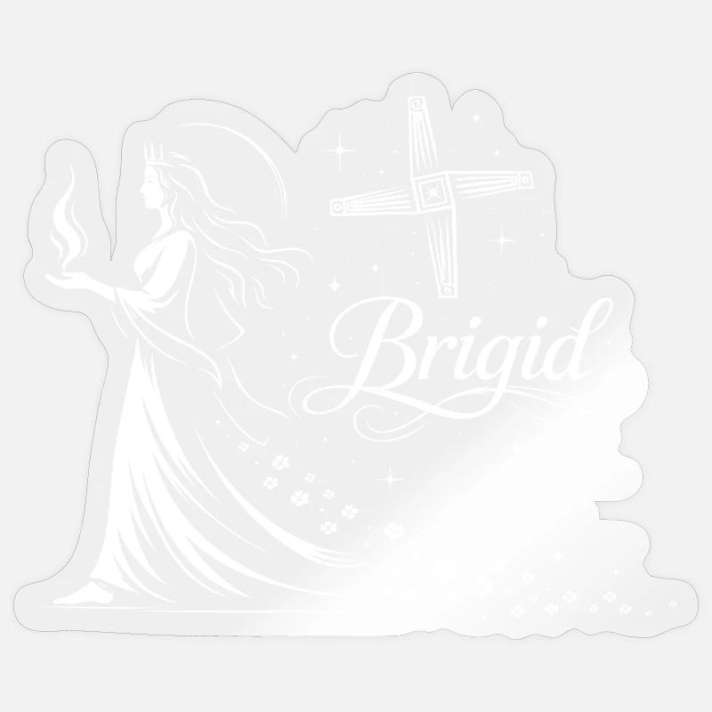 Imbolc Celtic Goddess Brigid with Flame - Sticker size S (10 x 10 cm) - transparent glossy