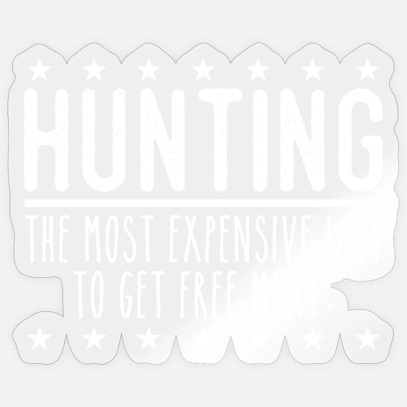 Jäger Lustiger Spruch – Gratis Fleisch Design Sticker Größe S (10 x 10 cm)