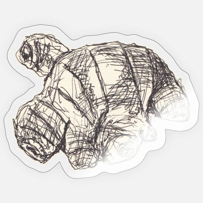 Ginger Sketch - Sticker size S (10 x 10 cm) - transparent glossy