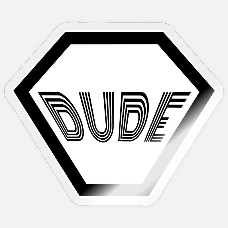 Dude Retro Man Bachelor Men Type Guy Sticker size S (10 x 10 cm)
