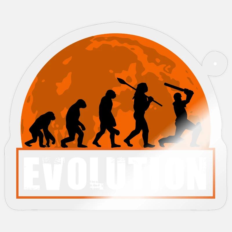 Evolution of Cricket Player Batsman Silhouette Sticker size S (10 x 10 cm)