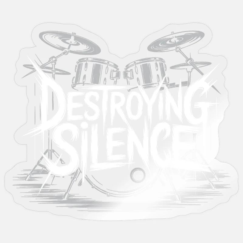 Schlagzeuger Drumset Design - Sticker Größe S (10 x 10 cm) - Transparent glänzend