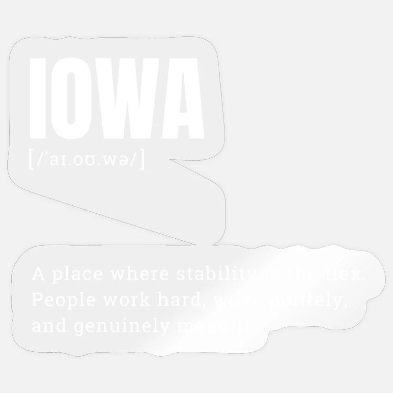 Déclaration typographique Iowa Bold Sticker taille S (10 x 10 cm)