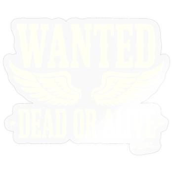 Wanted Dead or Alive mit Flügeln - Sticker Größe S (10 x 10 cm) - Transparent glänzend - Vorne