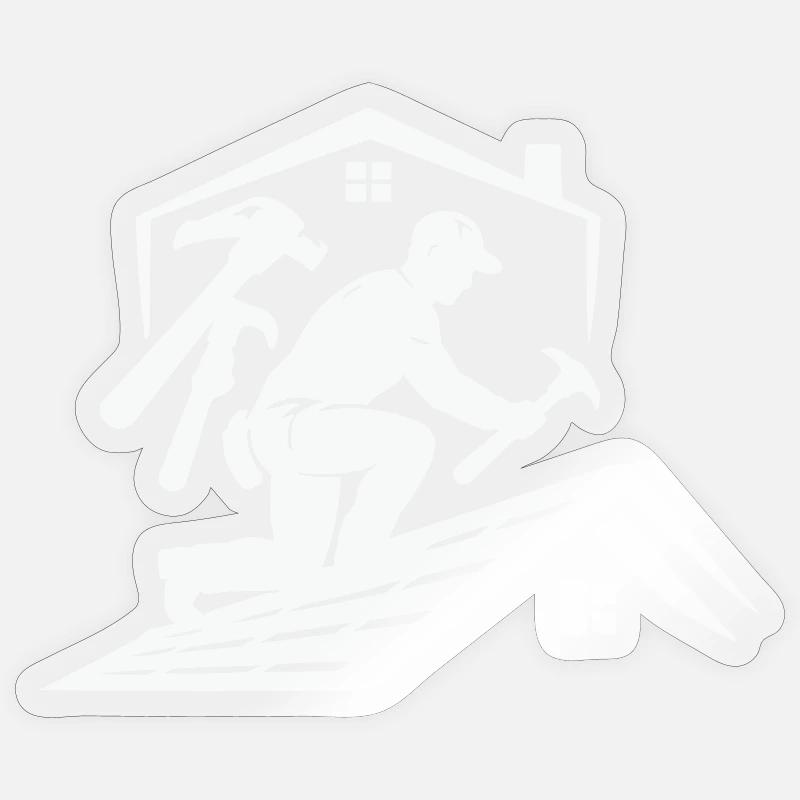 Dachdecker Silhouette am Dach Sticker Größe S (10 x 10 cm)