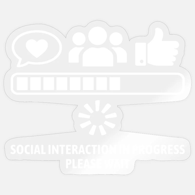 Interaction sociale - Nerd - Gamer - Sticker taille S (10 x 10 cm) - brillant transparent