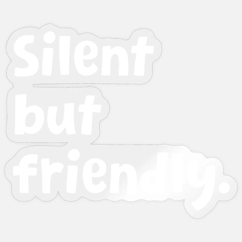Introverti - Design drôle d’introverti - Sarcastique - Sticker taille S (10 x 10 cm) - brillant transparent