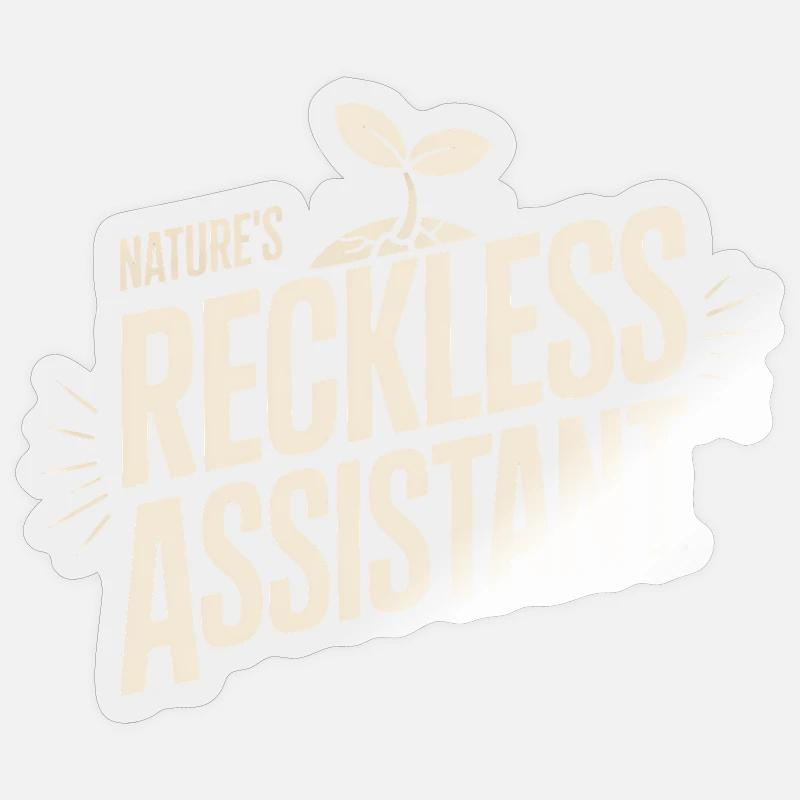 L’assistant imprudent de la nature - Sticker taille S (10 x 10 cm) - brillant transparent