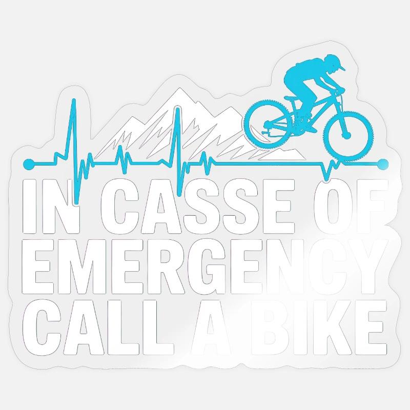 VTT, Descente, Action du cyclisme - Sticker taille S (10 x 10 cm) - brillant transparent