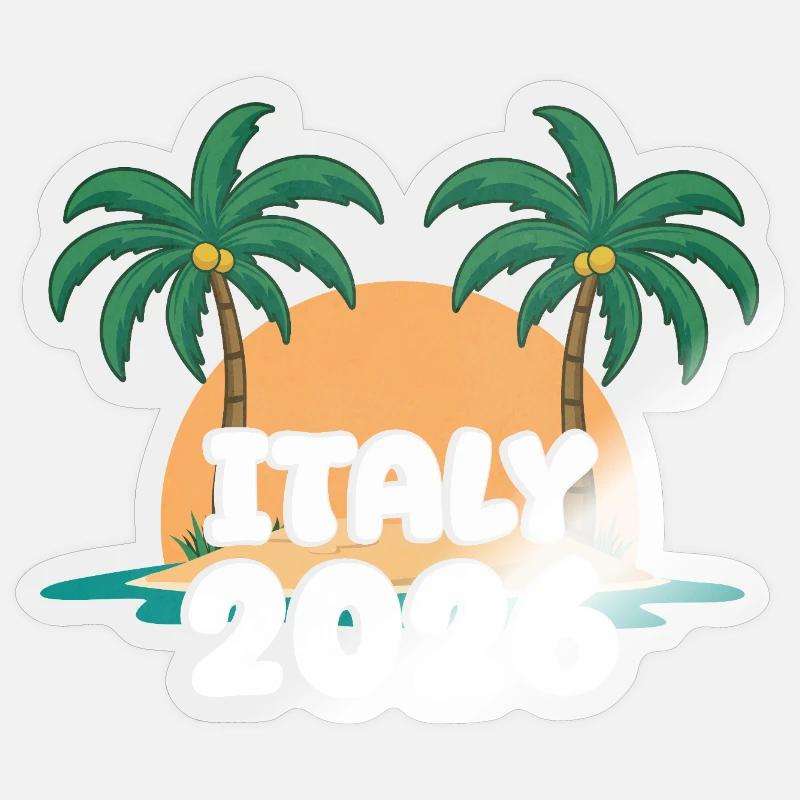 Italie 2026 - Sticker taille S (10 x 10 cm) - brillant transparent