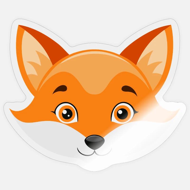 Fuchsgesicht - Sticker Größe S (10 x 10 cm) - Transparent glänzend
