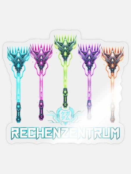 Rechenzentrum Cyber Neon - Sticker Größe S (10 x 10 cm) - Transparent glänzend