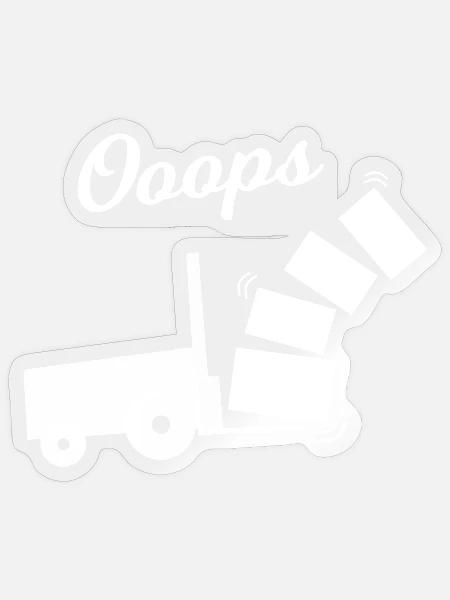 Oops Kippender Lastwagen Design - Sticker Größe S (10 x 10 cm) - Transparent glänzend