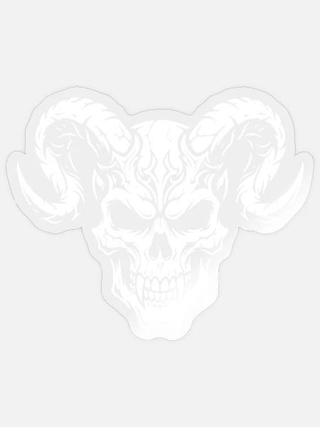 Dämonenschädel Hochkontrast - Sticker Größe S (10 x 10 cm) - Transparent glänzend
