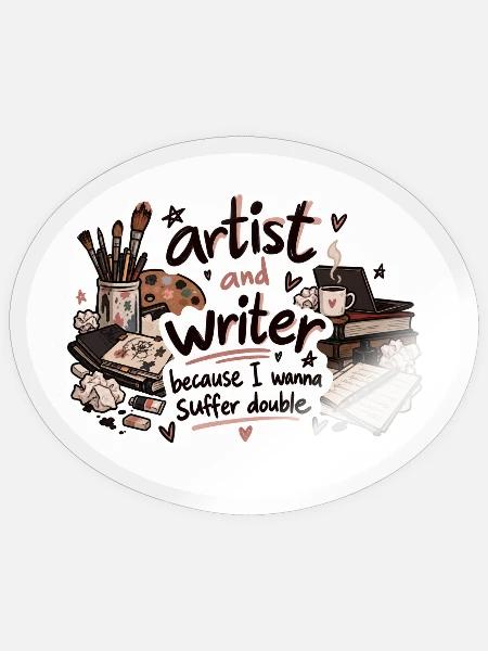 Künstler- und Autorenduo - Sticker Größe S (10 x 10 cm) - Transparent glänzend