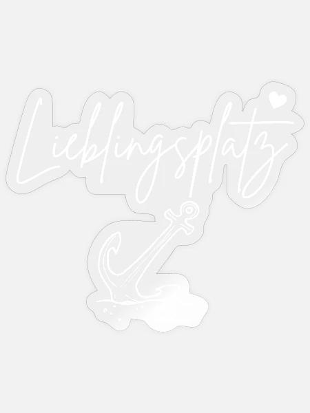 Lieblingsplatz - Sticker Größe S (10 x 10 cm) - Transparent glänzend