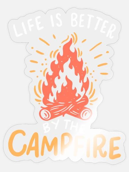 Lagerfeuer Camping - Sticker Größe S (10 x 10 cm) - Transparent glänzend