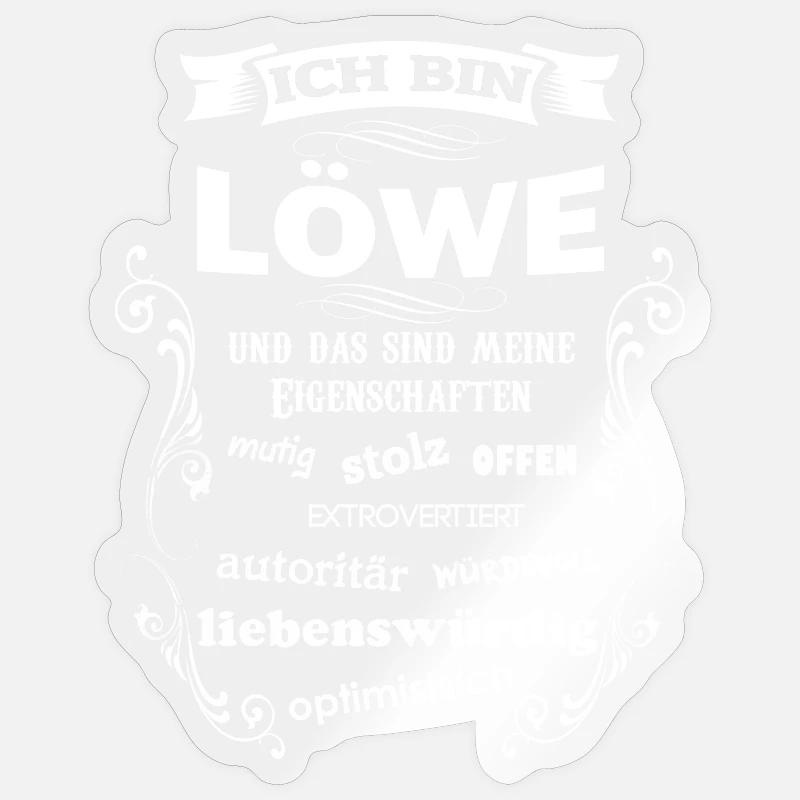 LÖWE - GEBURTSTAG - Sticker Größe S (10 x 10 cm) - Transparent glänzend