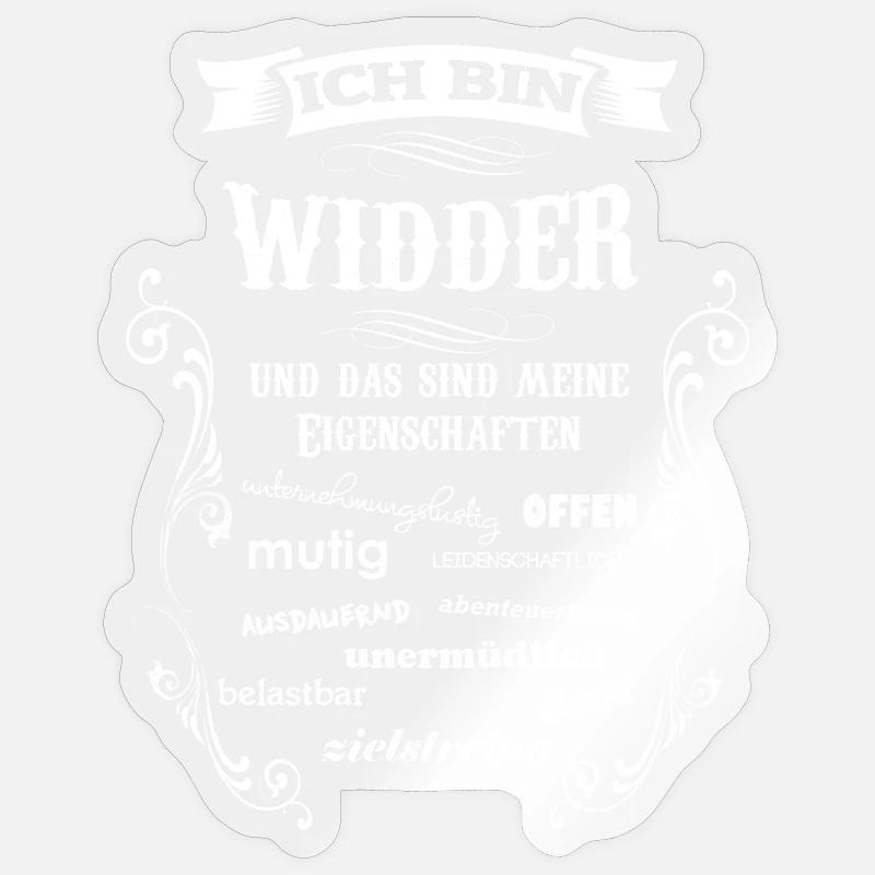 WIDDER - STERNZEICHEN - Sticker Größe S (10 x 10 cm) - Transparent glänzend