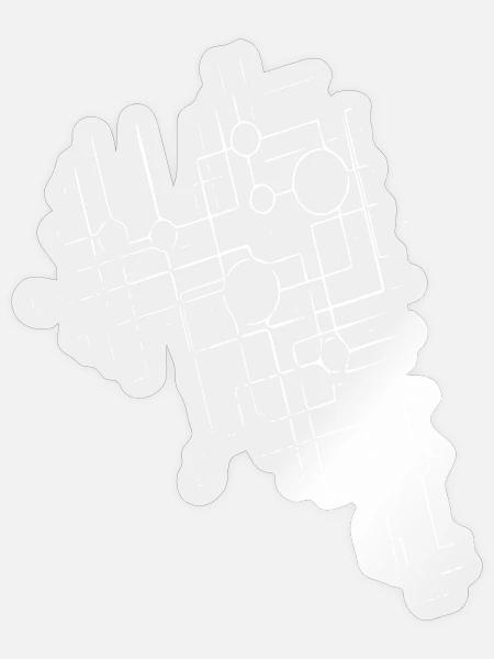 Schaltkreis-Grid: Linienarchitektur - Sticker Größe S (10 x 10 cm) - Transparent glänzend