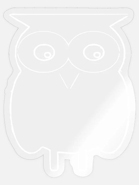 NachtEulen-Skizze - Sticker Größe S (10 x 10 cm) - Transparent glänzend