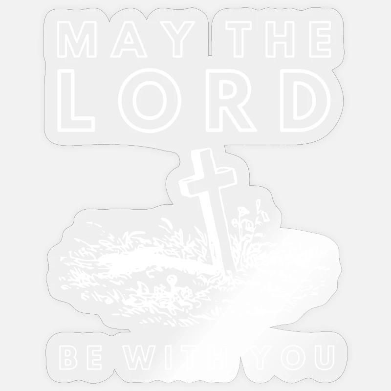 Herr sei mit dir Kreuz im Feld Sticker Größe S (10 x 10 cm)
