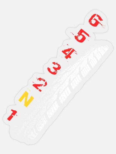 Reifenpfad Neon Typo - Sticker Größe S (10 x 10 cm) - Transparent glänzend