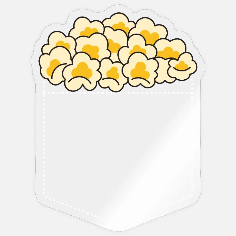Pop corn - Sticker taille S (10 x 10 cm) - brillant transparent