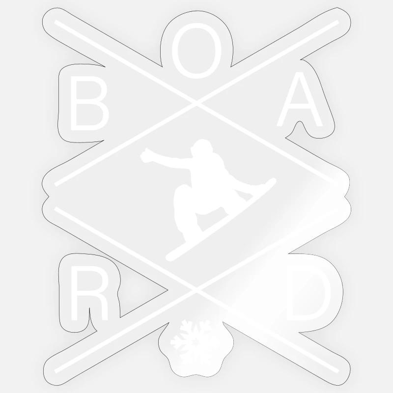 Snowboard - Sticker taille S (10 x 10 cm) - brillant transparent