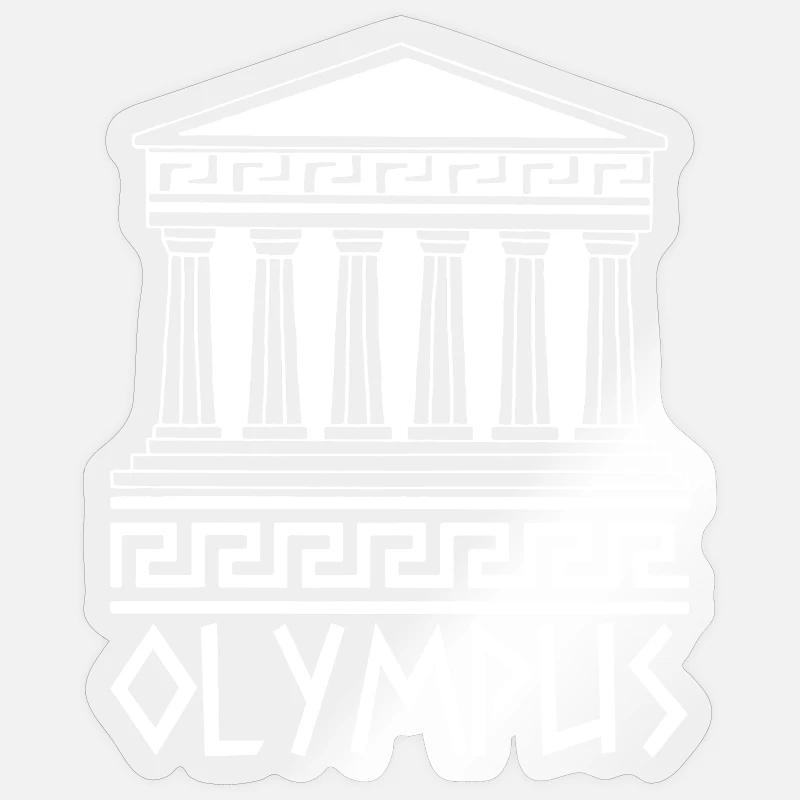 Weißer Tempel am Olymp - Sticker Größe S (10 x 10 cm) - Transparent glänzend