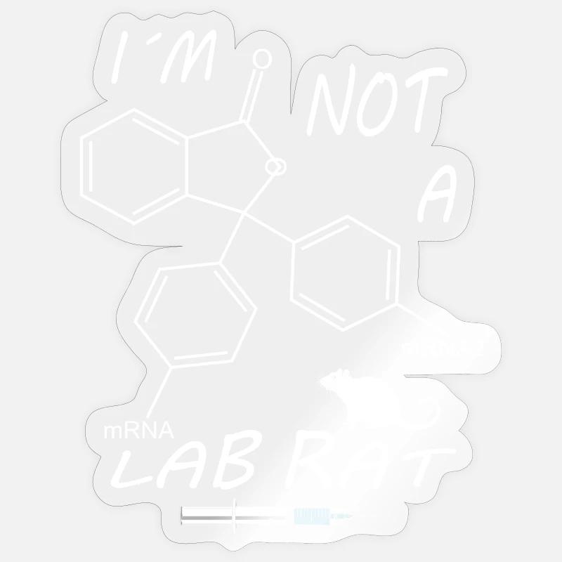 Je ne suis pas un labo de rat - Sticker taille S (10 x 10 cm) - brillant transparent