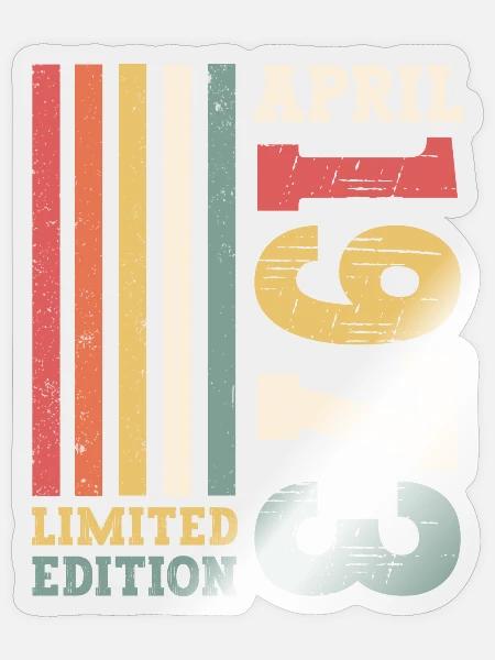 Limited Edition April 1973 50. Geburtstag Herren - Sticker Größe S (10 x 10 cm) - Transparent glänzend