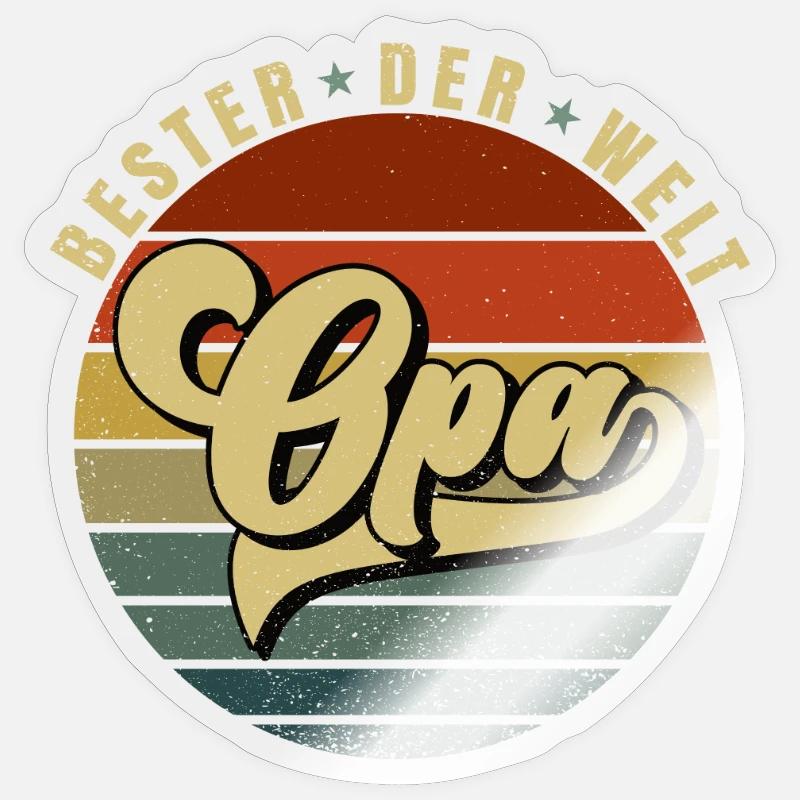 Bester Opa der Welt - Sticker Größe S (10 x 10 cm) - Transparent glänzend