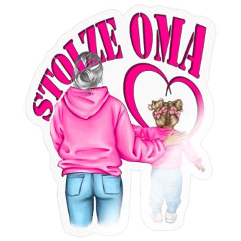 stolze Oma Enkelin Herz - Sticker Größe S (10 x 10 cm) - Transparent glänzend - Vorne
