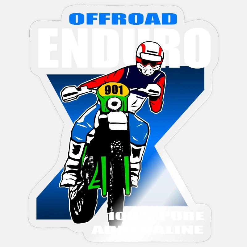 Enduro Offroad - Sticker Größe S (10 x 10 cm) - Transparent glänzend