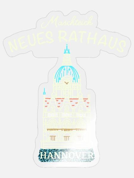 Hannover, kultiges Neues Rathaus, Niedersachsen - Sticker Größe S (10 x 10 cm) - Transparent glänzend