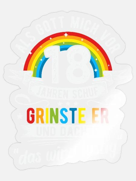 18. Geburtstag als Gott mich vor 18 Jahren schuf - Sticker Größe S (10 x 10 cm) - Transparent glänzend