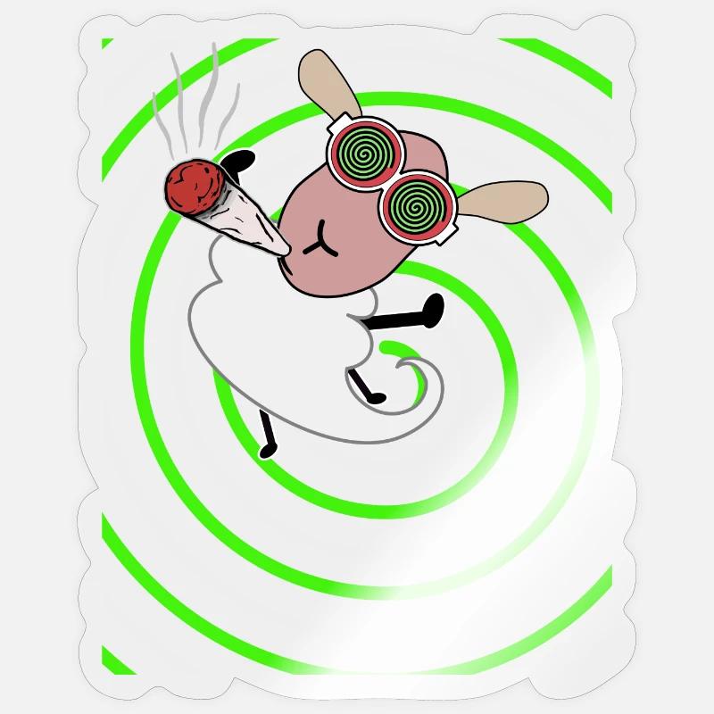 Mouton Stoner - Sticker taille S (10 x 10 cm) - brillant transparent