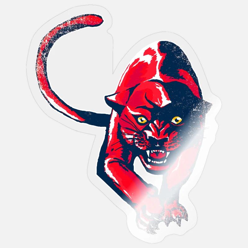 Panthère rouge - Sticker taille S (10 x 10 cm) - brillant transparent