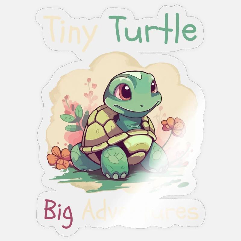 Tiny Turtle Adventure Design Sticker size S (10 x 10 cm)