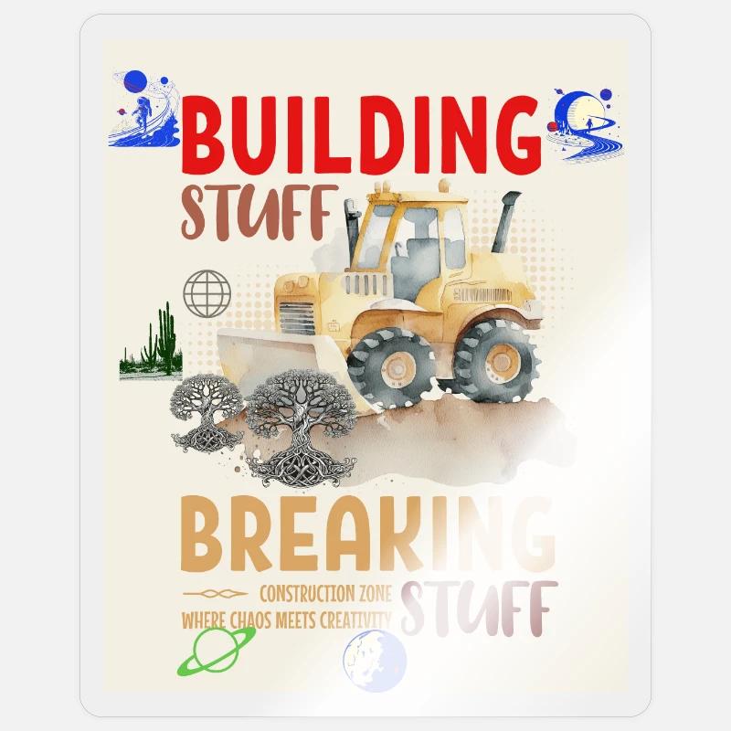 Construction Fun with Earth Tones Sticker size S (10 x 10 cm)