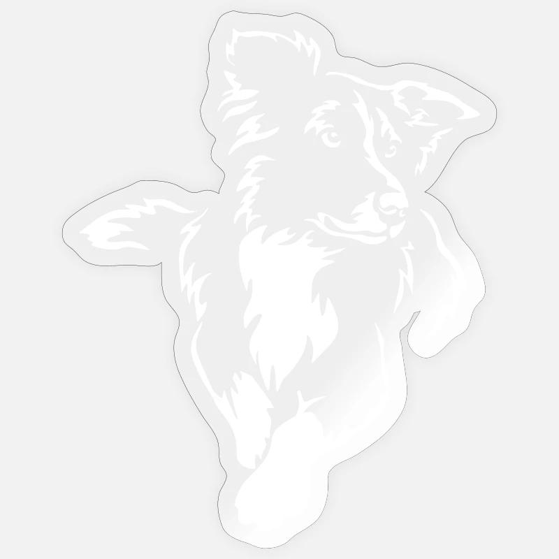 Border Collie "Black Edition" - Sticker size S (10 x 10 cm) - transparent glossy