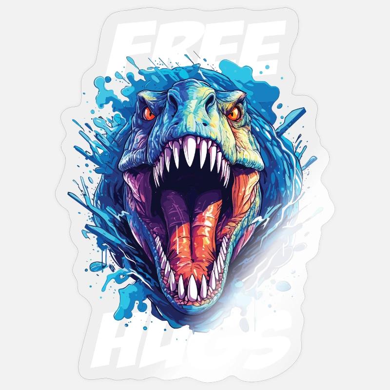 Dino Dinosaur T-Rex Rex Gift Sticker size S (10 x 10 cm)