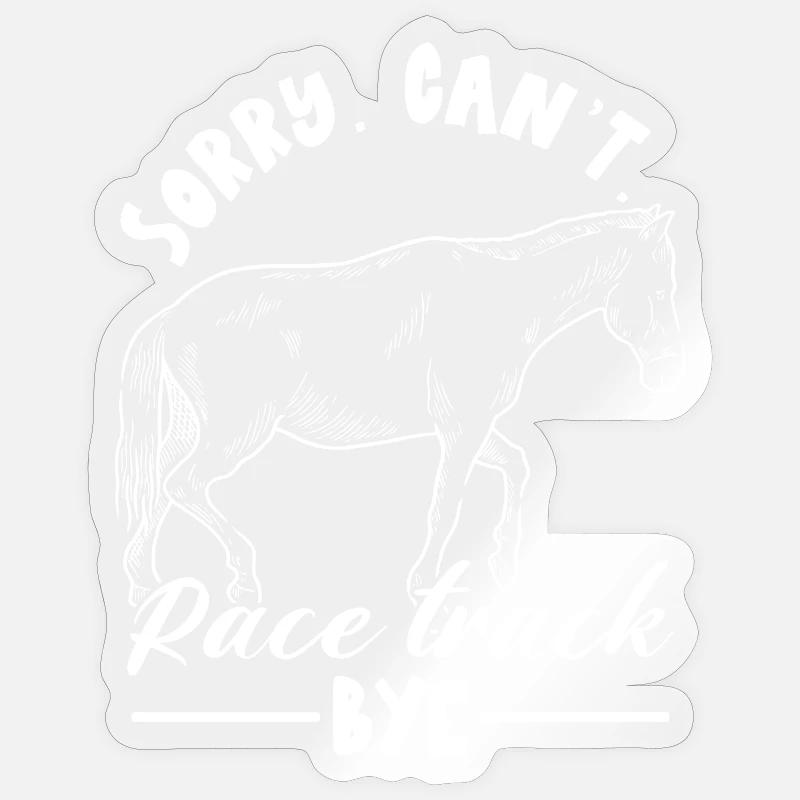 design de cheval - Sticker taille S (10 x 10 cm) - brillant transparent