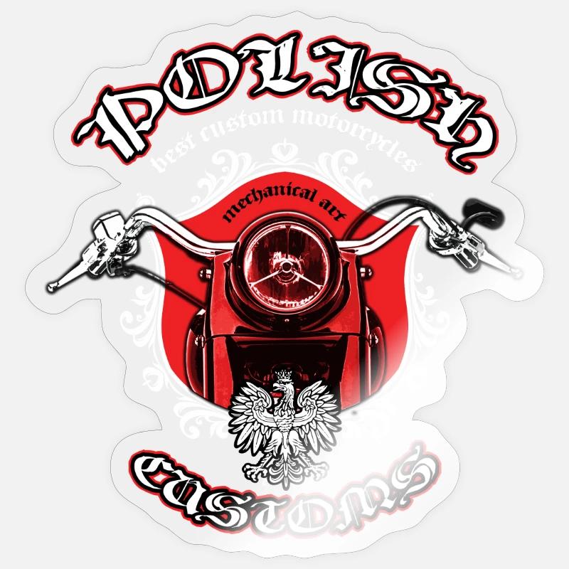 Motorcycle pattern Polish Customs Sticker size S (10 x 10 cm)