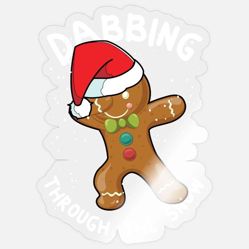 Dabbing Lebkuchen - Sticker Größe S (10 x 10 cm) - Transparent glänzend