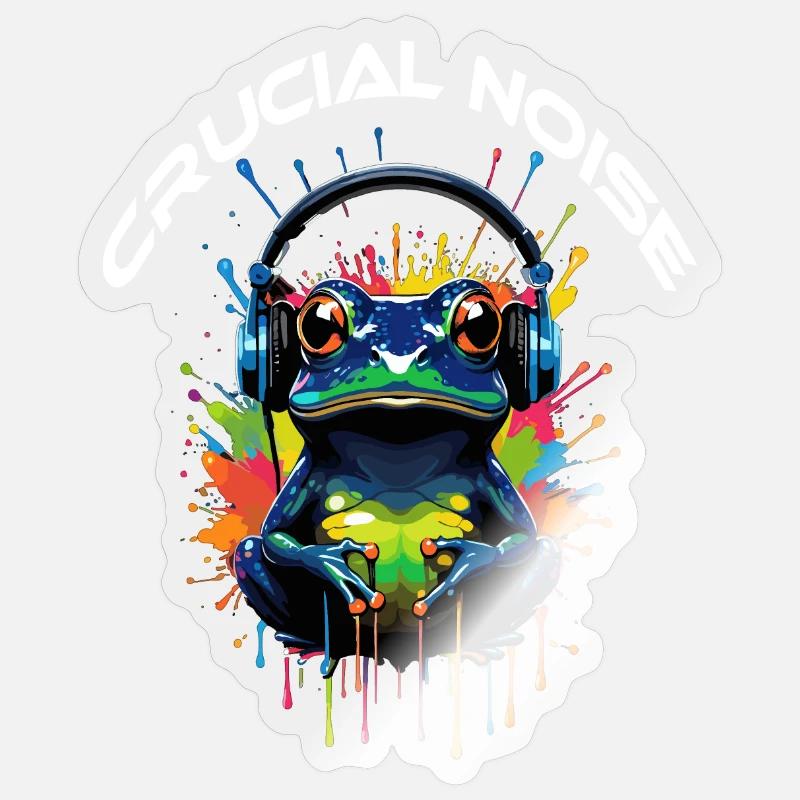 GRENOUILLE DE BRUIT CRUCIALE - Sticker taille S (10 x 10 cm) - brillant transparent