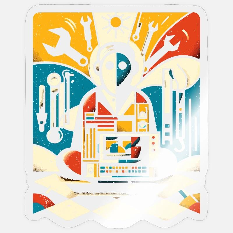 Cooles Techniker Kunst Geschenk - Sticker Größe S (10 x 10 cm) - Transparent glänzend