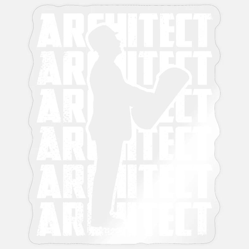Drôle d’architecte - Sticker taille S (10 x 10 cm) - brillant transparent