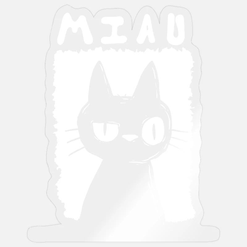 Miau - Sticker Größe S (10 x 10 cm) - Transparent glänzend